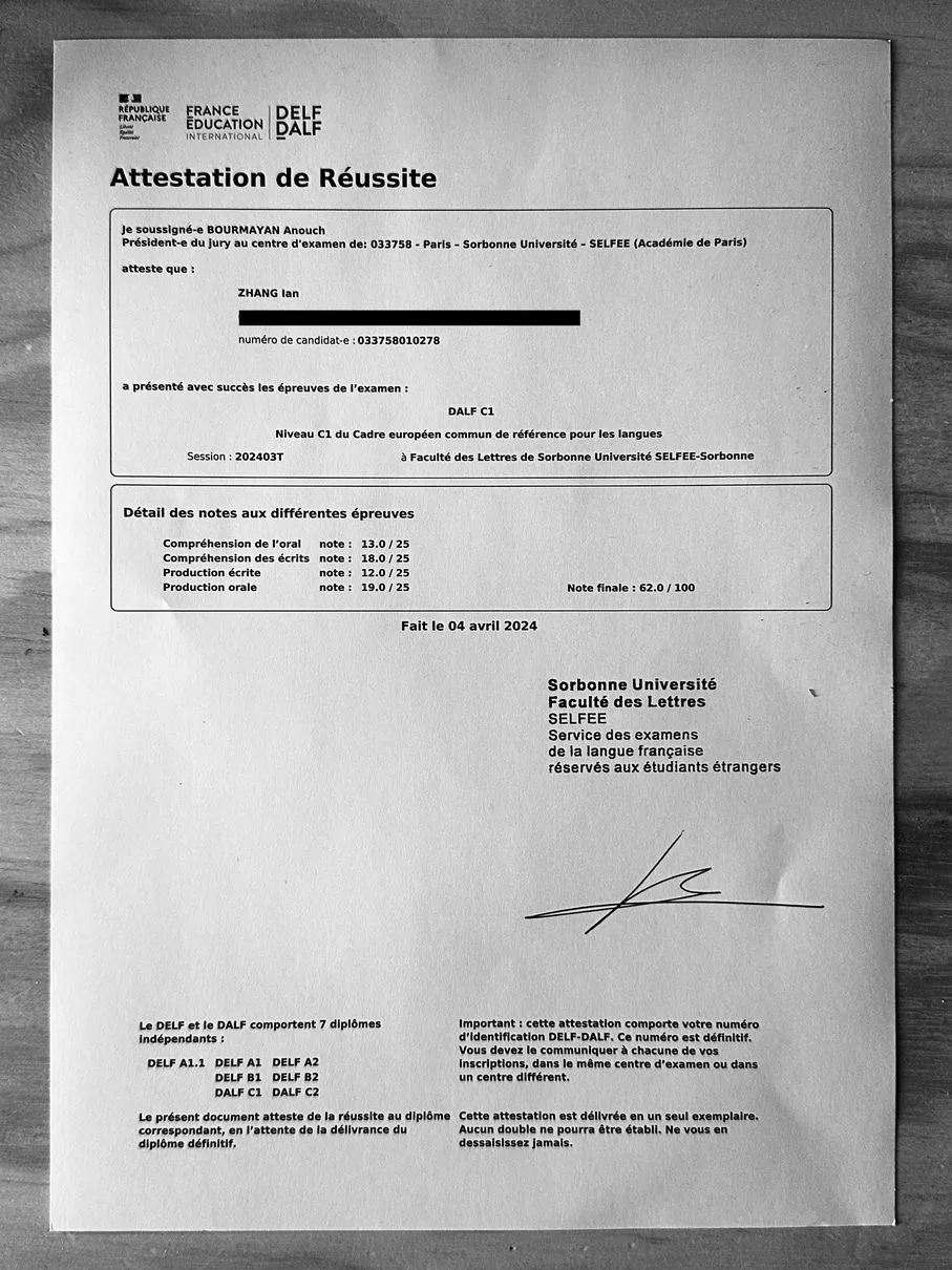 C1 Success Certificate